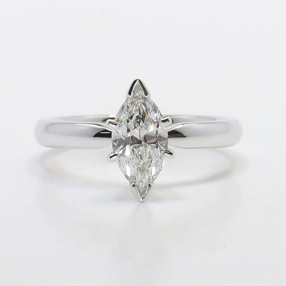 1.00 Ct Marquise Lab Grown Diamond Engagement Ring - Picture 1 of 4